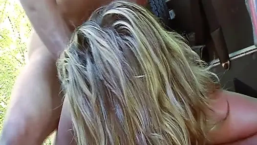 Cum Eating French MILF Pounded in Outdoor Threesome