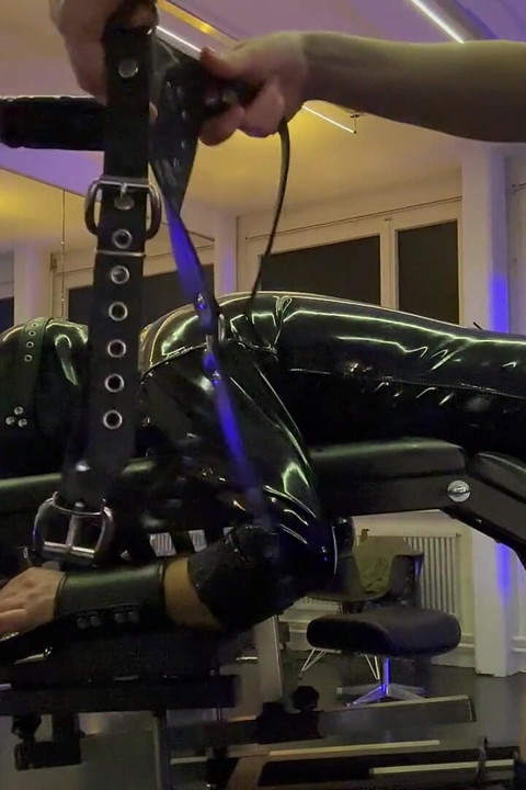 Latex Bondage and Strapon Session