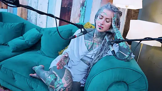 I talk about G - Grattitude- ASMR podcast SFW talking goth skinny girl dreadlocks tattoo model inked girl