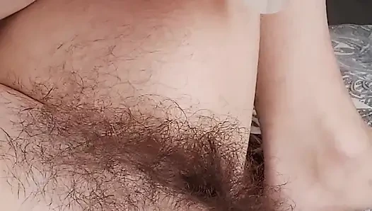 Intense Female Orgasm with Moaning. Masturbating with Her Fingers on Her Clitoris