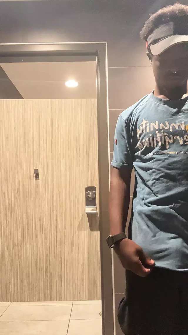 At Work In Da Public Bathroom Stripping Out My Clothes To Have Fun And Not Get Caught