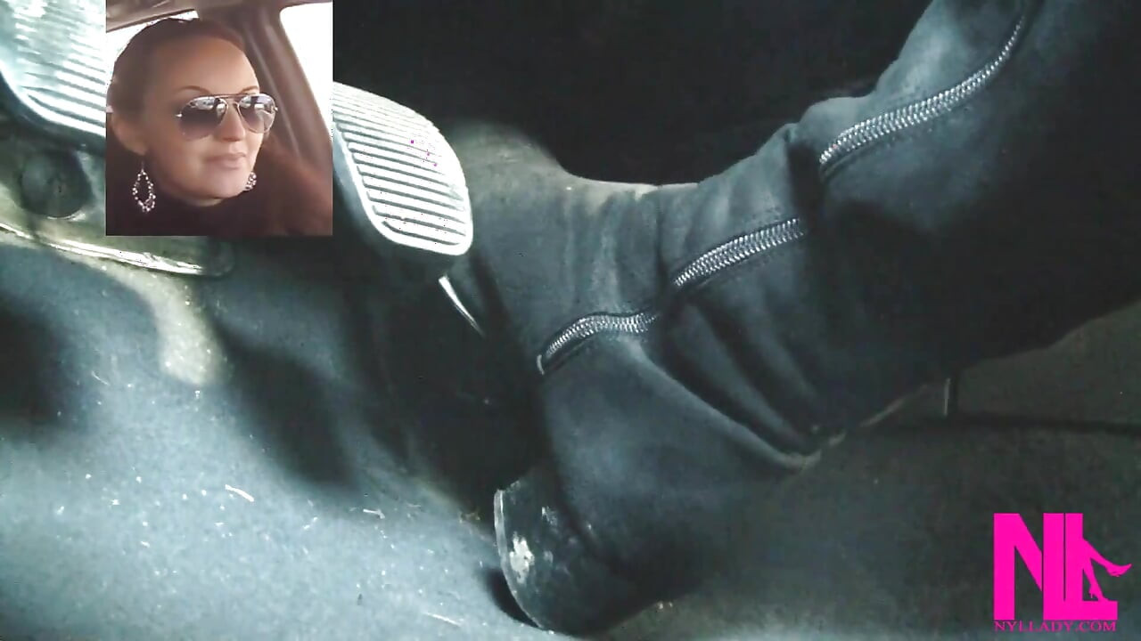 Driving Fast in Black Suede Knee High Boots