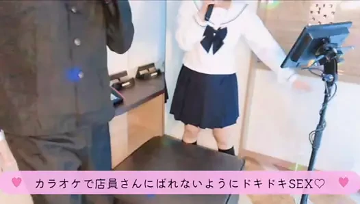 Couple having sex secretly without the clerk noticing