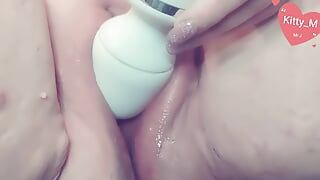 Playing with a new toy till orgasm