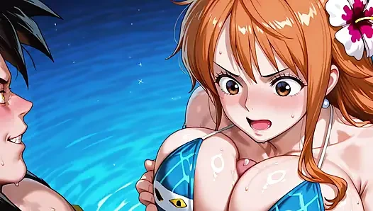 Goku SSJ4 x Nami (OP)