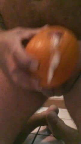 Masturbating with a  Pumpkin