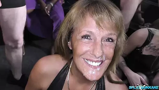 Lusty sluts suck cock and take facials
