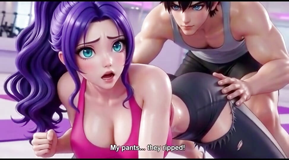 Aiko's tight yoga pants rip right while workout and fucked by yoga trainer