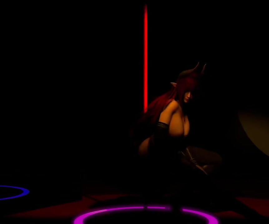 Red Hot Succubus Demon Girl Pole Dancing - 3D Porn