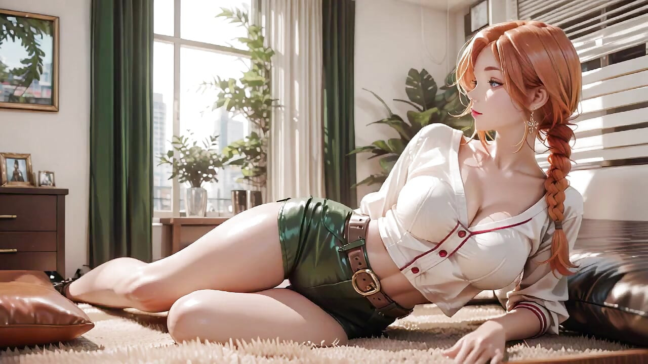 Redhead Secretary's Lazy Afternoon! Barefoot on Sofa, Sheer Stockings, From Chill to Wet!