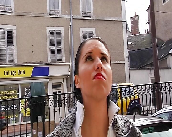 France Babe Eating Cum in Sex Store