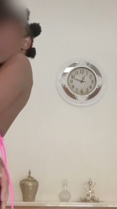 This AMATEUR EBONY 18YO fashionista held the pose... then droped her clothes and took a ROUGH fuck | Clip 1
