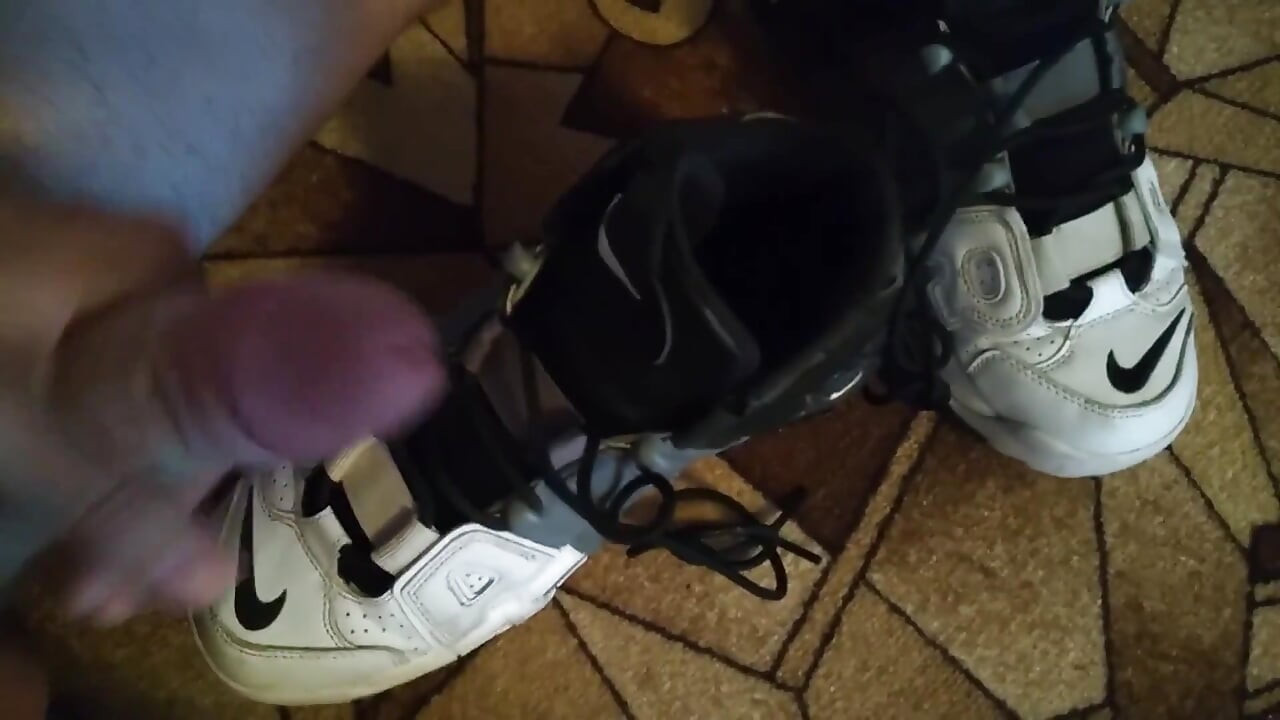 Nike Uptempo Sneakers Tie to My Cock