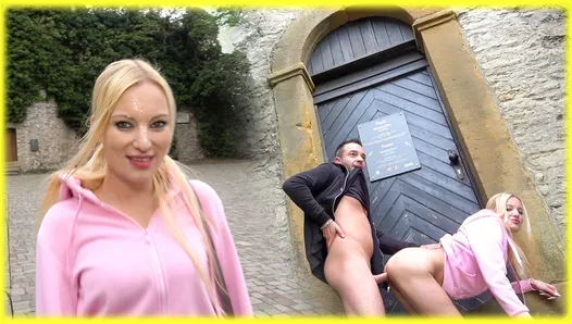 HOT BLONDE GETS FUCKED PUBLIC ON A CASTLE IN GERMANY