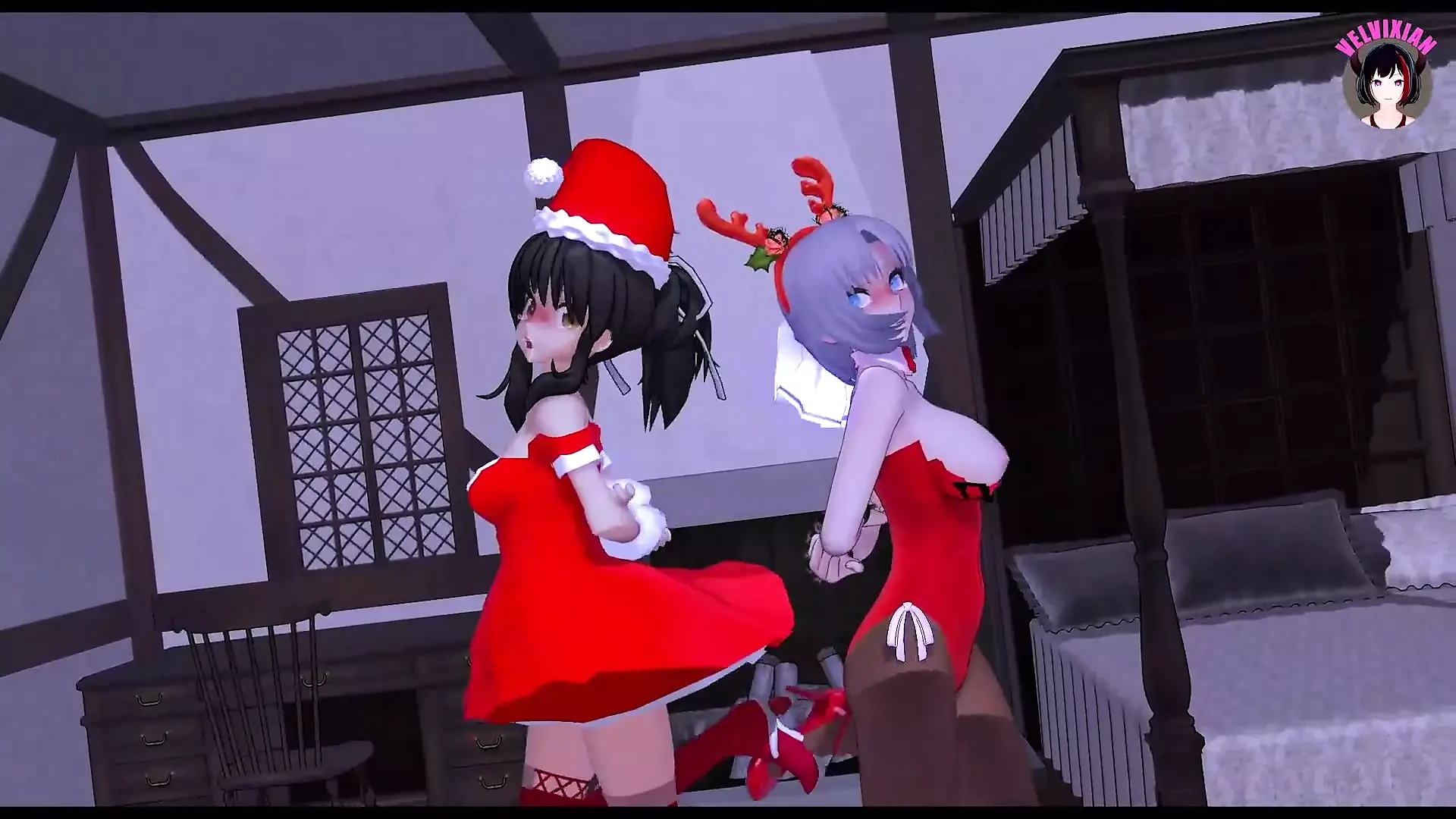 2 fete drăguțe dansează + sex dur sado-maso (hentai 3d)