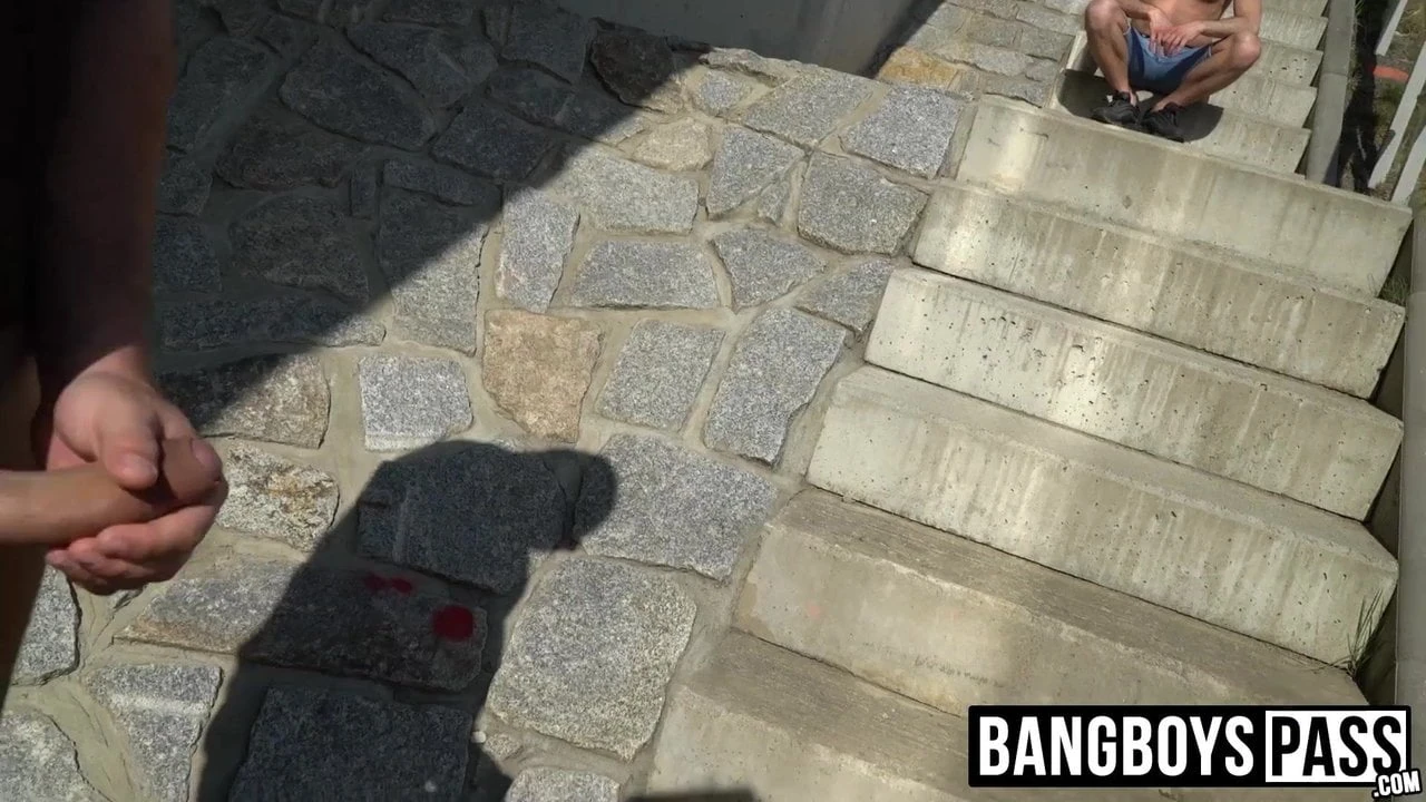 German dick rider pleasures thick cock for some cash outside
