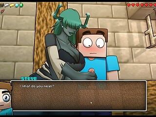 HornyCraft Minecraft Parody Hentai game PornPlay Ep.37 Giant warden is kissing my small cock until I cum on her face