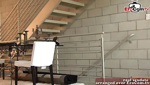 Pretty latina fucks with bodybuilder to the creampie