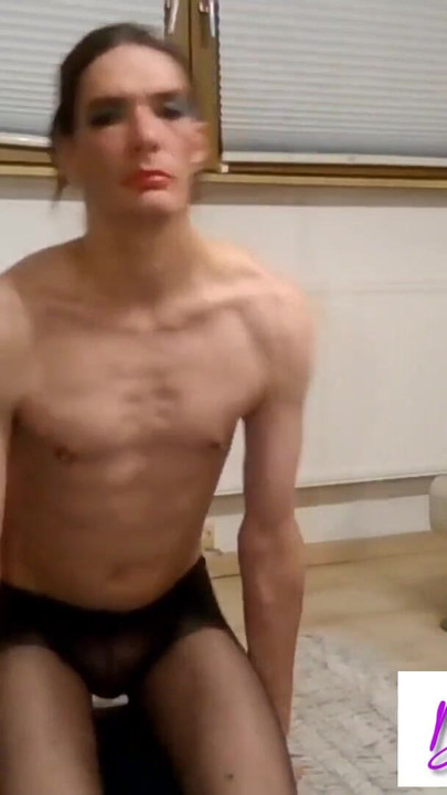 Key moment from "Transformation from a normal guy into a horny made-up sissy sex whore that can be used hard and dirty for"
