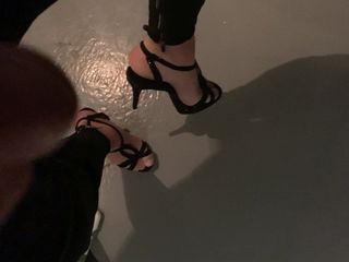 Cuming with my Black T strap heels