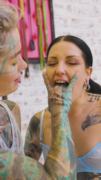 Tattooed Alt Lesbians Ass and Pussy Fisting - Wide Gape, Female Orgasm