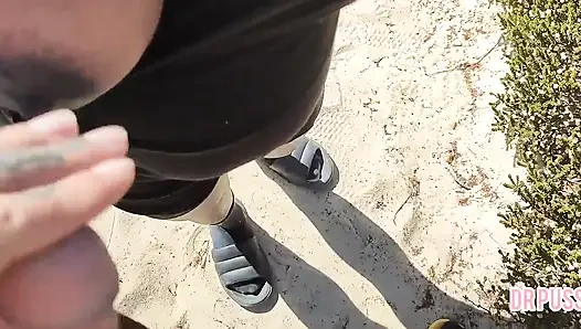 Pregnant Woman Is Abandoned by Her Husband and Masturbates a Stranger on the Beach Without Him Knowing Until She Gets All the Mi