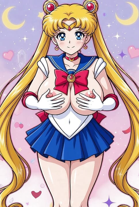 Sailor moon schüttelt ihre enge kahle arsch-muschi