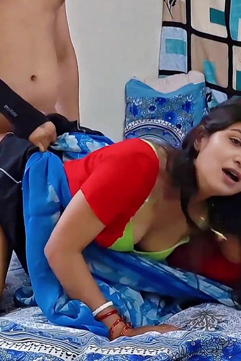 Newly Married Hottest Indian Desi Bhabi Fucking with Her Husband's Younger Stepbrother in Doggy Style