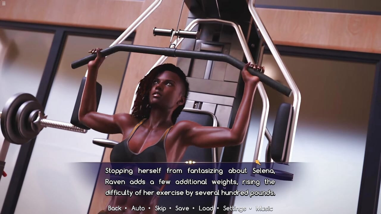 Raven la trans noire se doigte la chatte de Scarlett dans une salle de sport