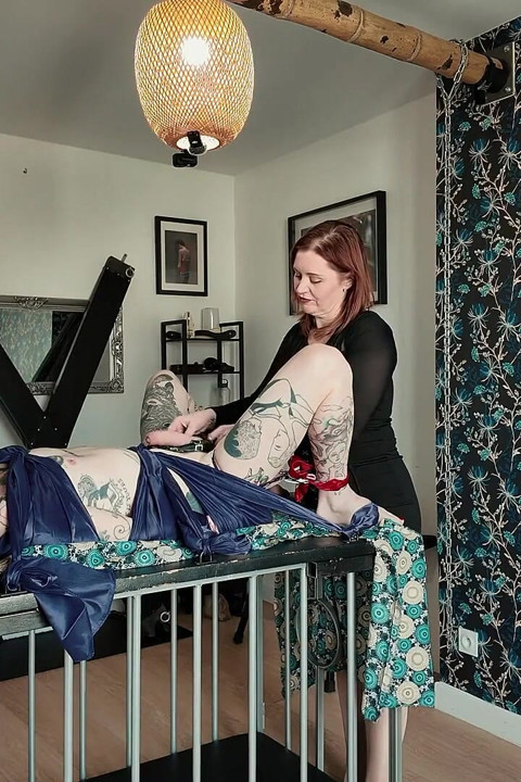 Sensual Scarf Ties Tease: Inanna Justice Binds & Teases Until Helpless