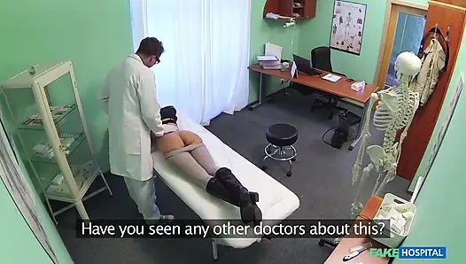 Fake Hospital - Fake Hospital Doctor Diagnoses a Stunning Brunette's Heartburn with a Hard Pussy Pounding