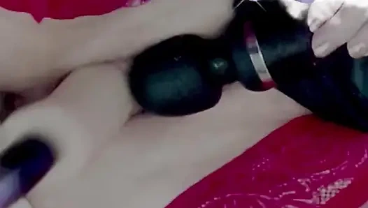Very Wet Pussy Close-up, Vibrator on Clit, Fuck Pussy Sex Machine