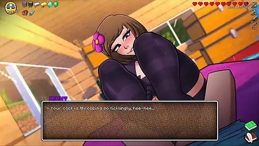HornyCraft Minecraft Parody - Jenny Gives Steve a Hot Footjob for a Diamond! (Hentai Game Gameplay)