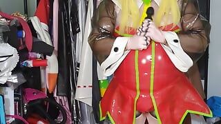 Kigurumi Roll PVC Bunny Suit Breathplay and Hands Free Vibrator