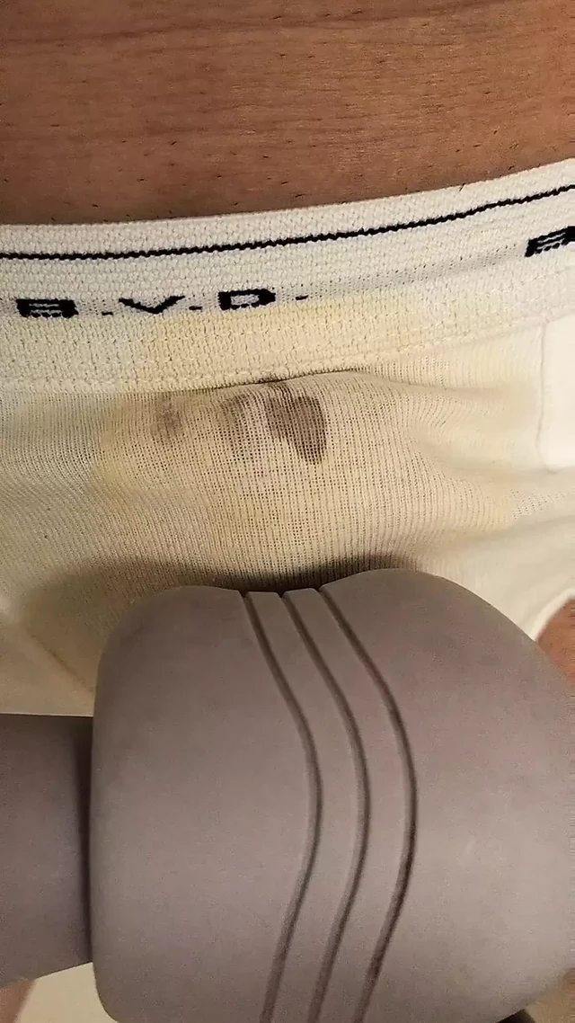 I tried to ejaculate inside my brand new white BVD bikini briefs (5th time).