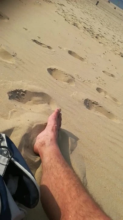 Wanking on the beach