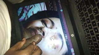 Trisha maami cum tribute on her face