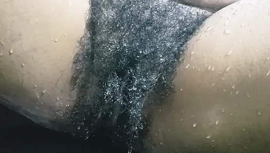Homemade Sex Under the Waterfall, Hot Wife Big Pussy & Hairy Pussy Close up Carrying