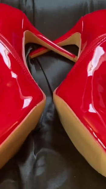 Unforgettable moment from "Leggings and red ankle boots masturbation"