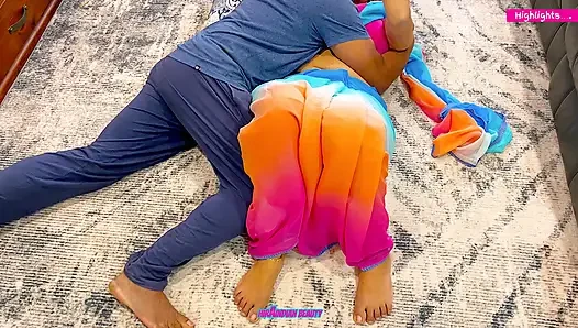 Saree Sex - Cuckold Shares Indian Hotwife - Friend Pounds Her Missionary After 69 Position