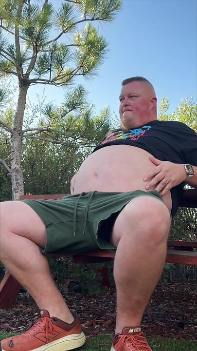 Chubby Guy Almost Caught Playing with His Soft Cock