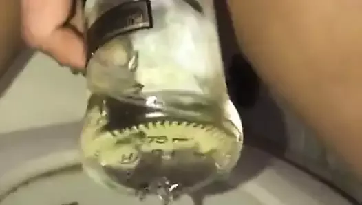 Pee on beer bottle