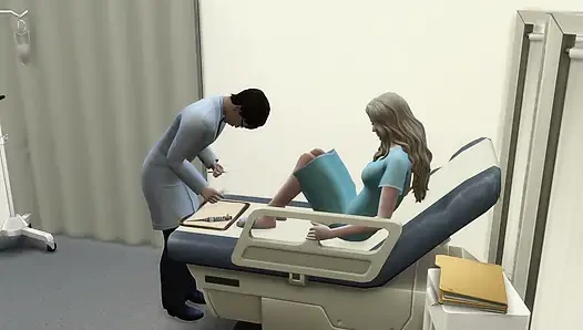 Doctor can't resist beautiful patient. The Sims