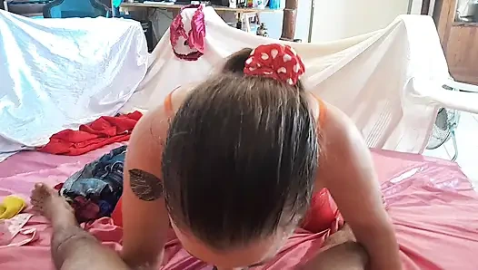 2583Eo_POV_French amateur-sex in Satinkleider und dessous