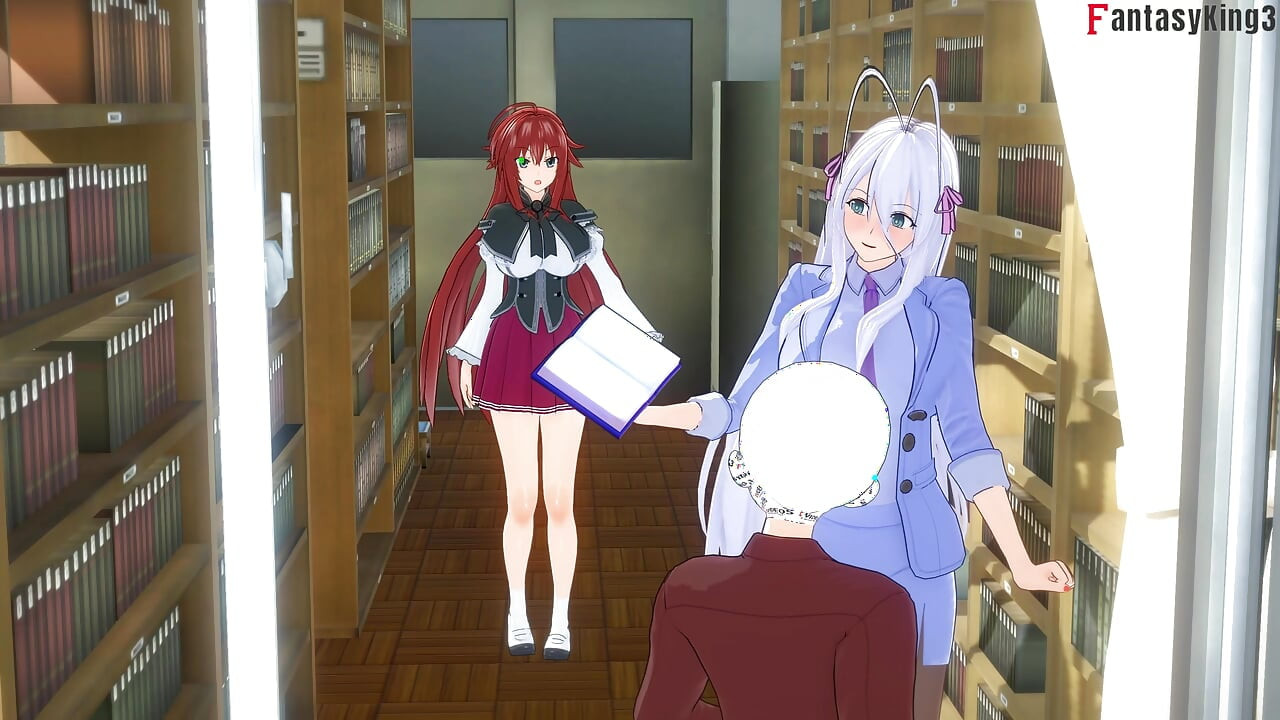 Rias Gremory beni baştan çıkarıyor ve beni spor salonunda sikişmeye davet ediyor - dxd ntr madness series