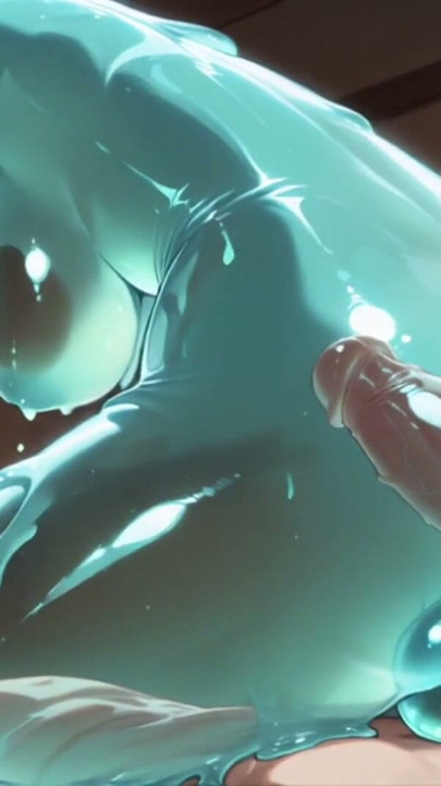 Futanari Slime Girl se v noci vplíží dovnitř a ošuká náhodného chlapa (AI Generated) | Klip 1