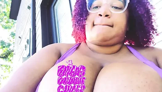 pretty bbw showing off her goodies