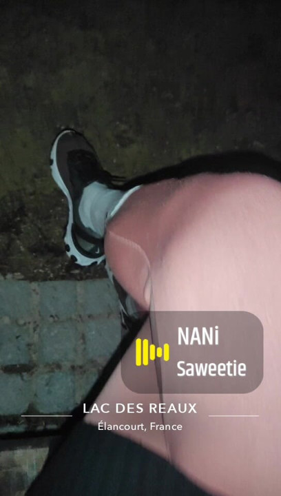 Sitting quietly on a bench in pink leggings