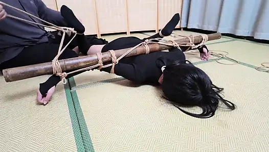 Xr40-a Girl in Black Stocking Is Tied to a Cross