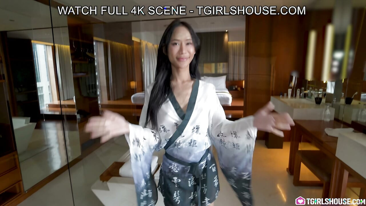 TGIRLSHOUSE - Petite Asian Ladyboy Gets Her Ass Impregnated